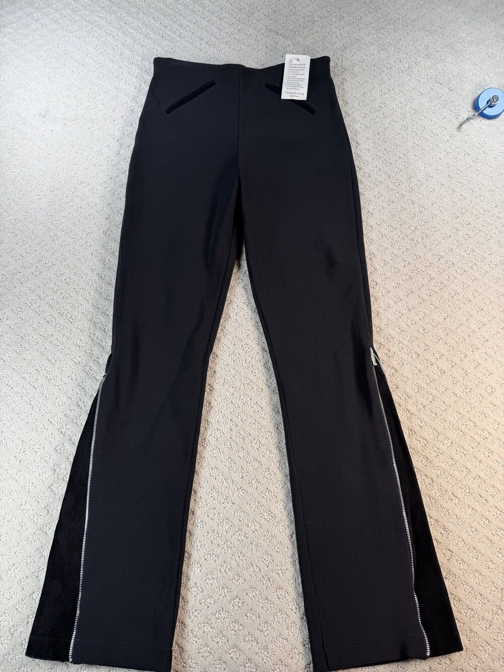 NWT Equestrian Presley Pant Womens Black Trim Zip Flare Riding Pants Size S